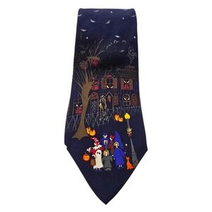 Alynn Neckwear Trick Or Treat Halloween Vintage 90s Silk Tie